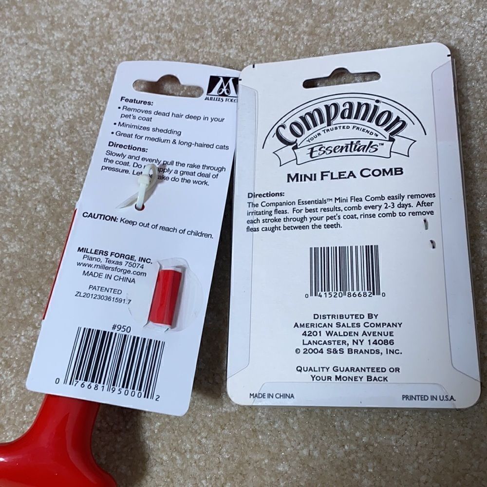 Small Undercoat Rake & Flea Comb - NEW - Picture 2 of 3